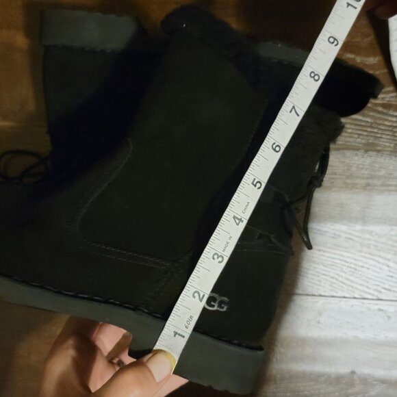 NEW UGG Naiyah Boots Womens 7 Black Suede Wool Shearling Cozy Fur Winter - Picture 8 of 9